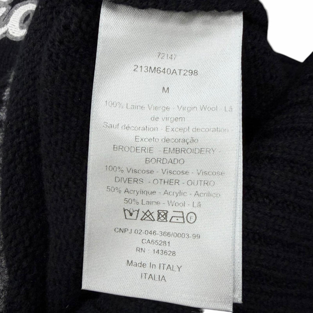 Great DIOR sweater ATELIER Embroidery Long Sleeve black wool mens M 213M640AT298