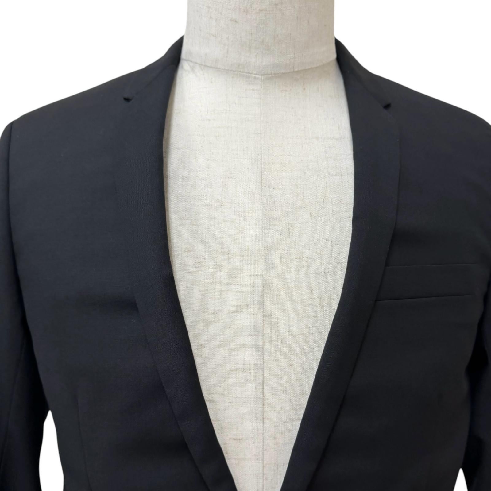 Great Dior HOMME tailored jacket Narrow Lapel Single black wool 003C207A0559