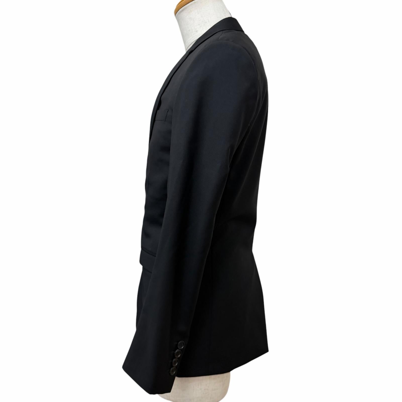 Great Dior HOMME tailored jacket Narrow Lapel Single black wool 003C207A0559