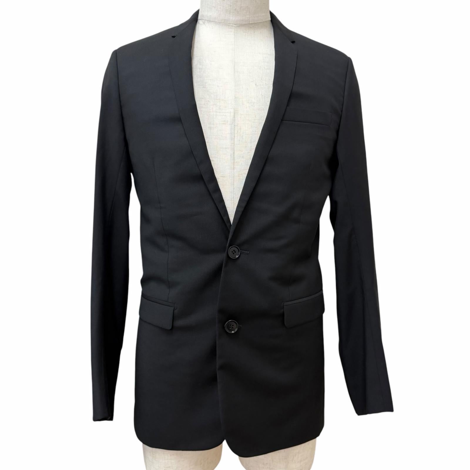 Great Dior HOMME tailored jacket Narrow Lapel Single black wool 003C207A0559