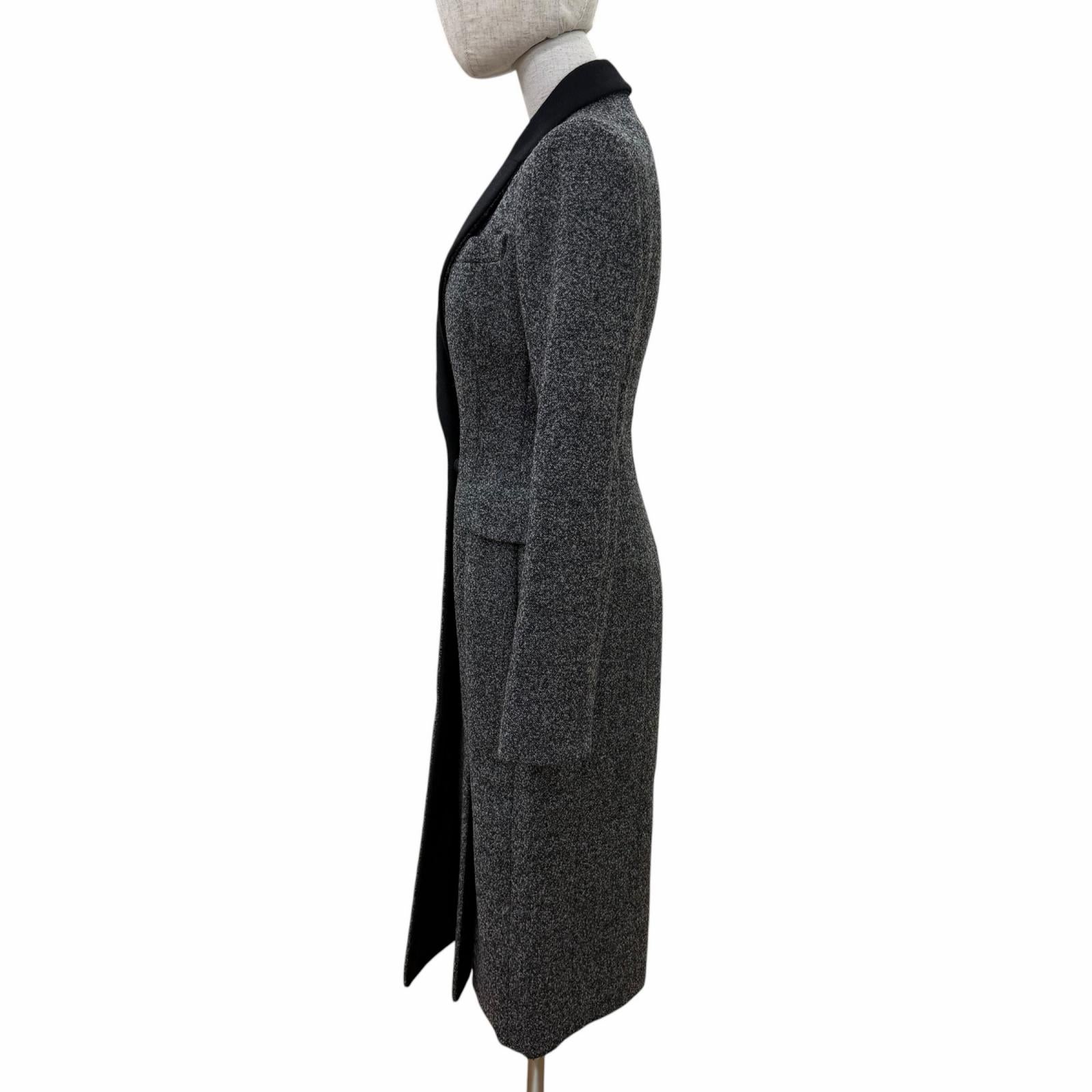 Great Christian Dior coat Angora-cashmere blend,Raf Simons era,bar silhouette.38