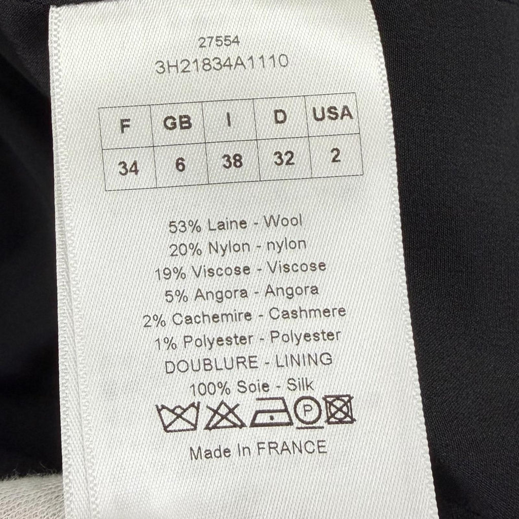 Great Christian Dior coat Angora-cashmere blend,Raf Simons era,bar silhouette.38