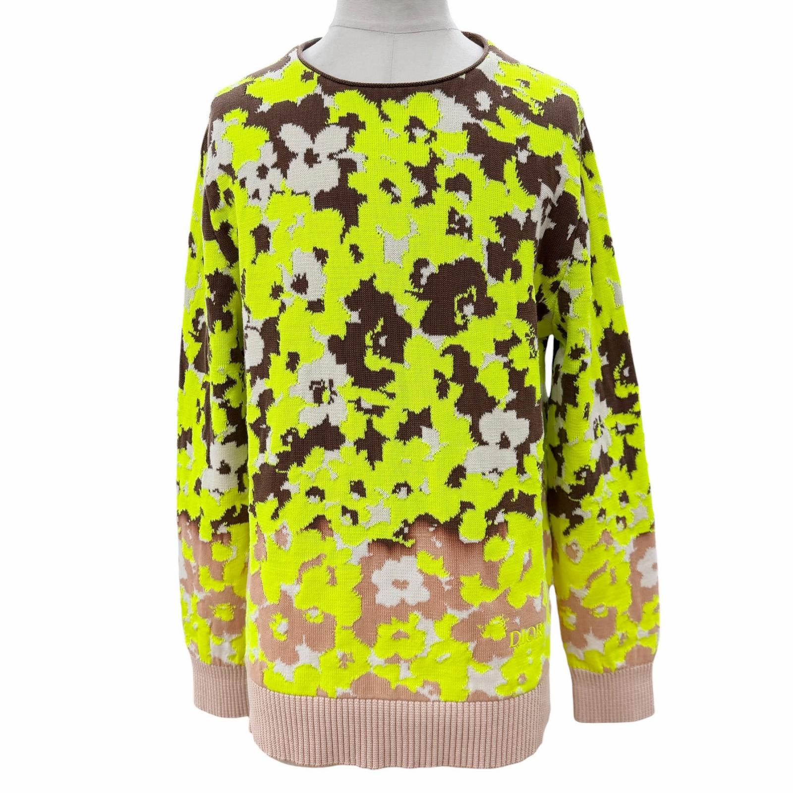 Excellent DIOR sweater yellow cotton mens M 283M652AT254