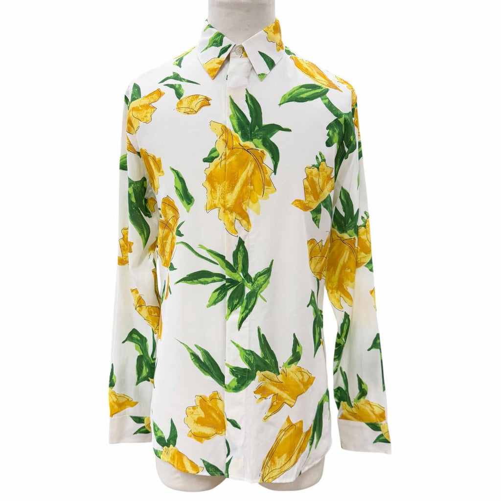 Great DIOR Long sleeve shirt white Rayon mens 39 013C502A5142
