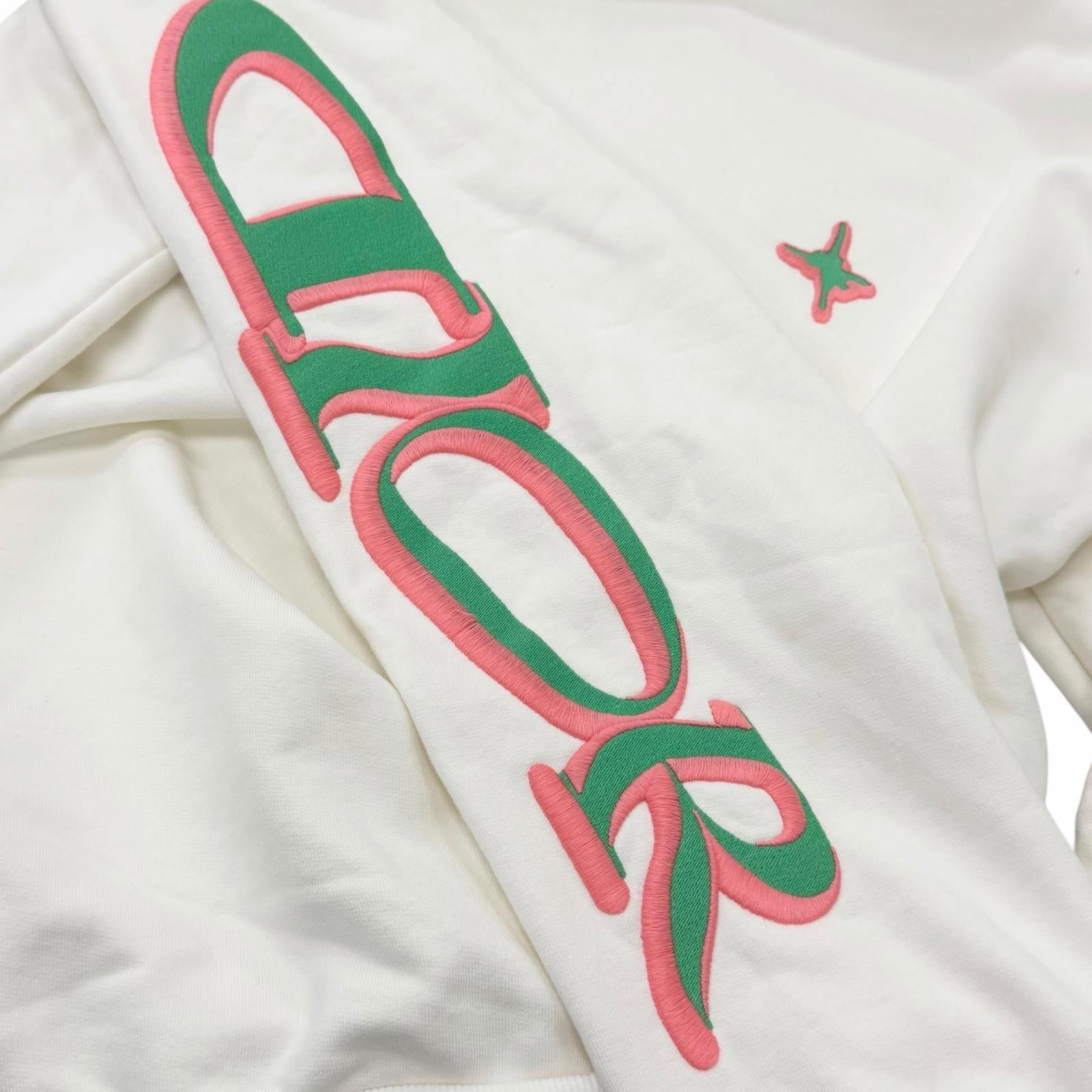 Great DIOR sweat Lewis Hamilton logo embroidery Ivory cotton mens 513J670A0531