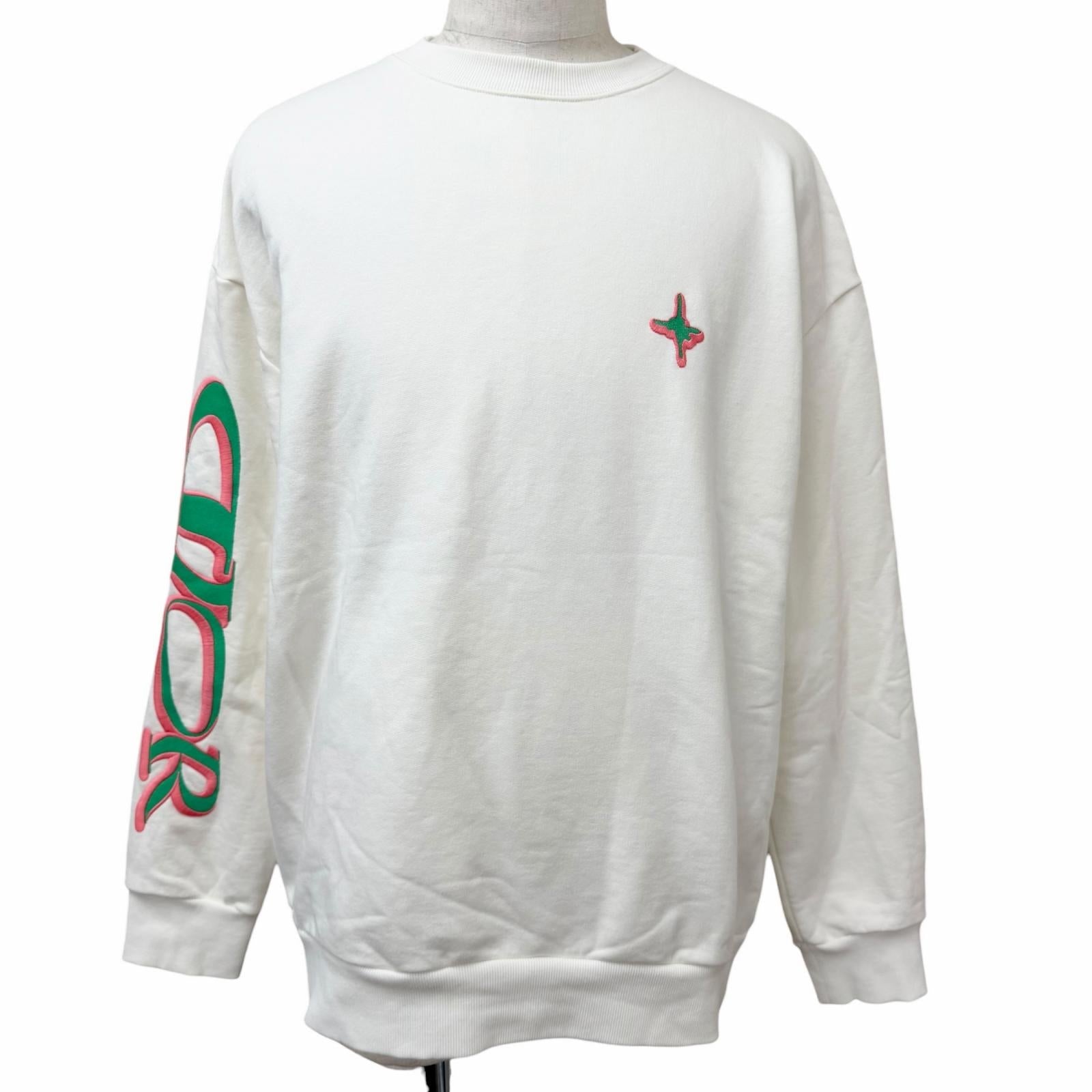 Great DIOR sweat Lewis Hamilton logo embroidery Ivory cotton mens 513J670A0531