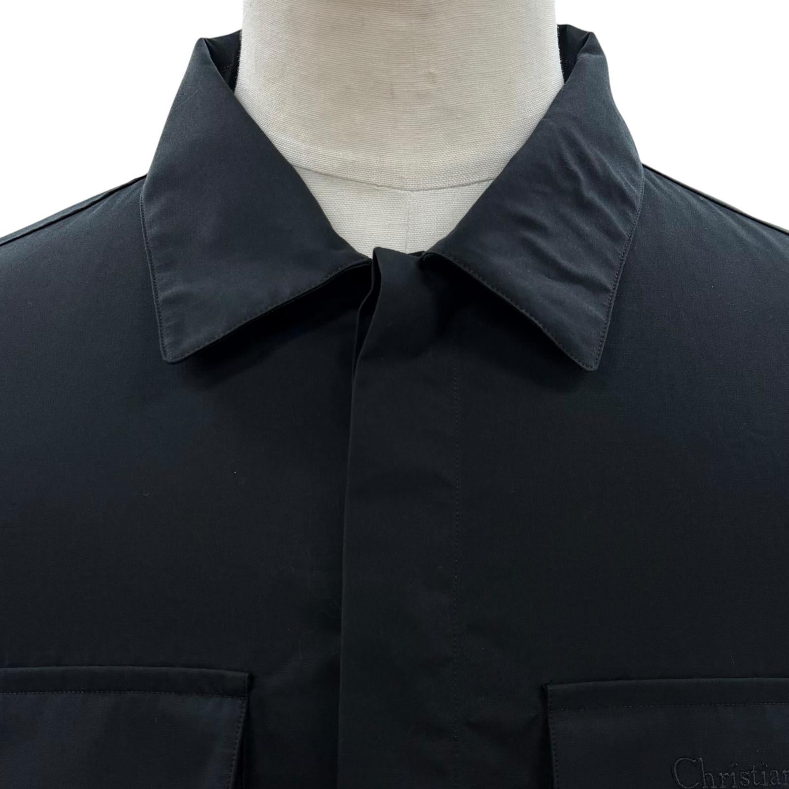 Pristine DIOR Long sleeve shirt Couture embroidered shirt black 40 493C507A6228