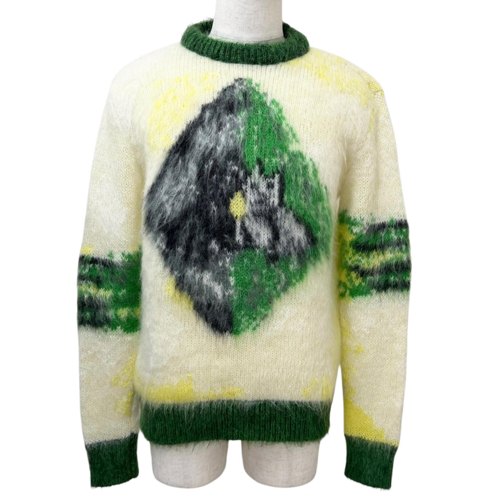 Excellent DIOR sweater Peter Doig Bobby yellow mohair mens S 143M645CT273