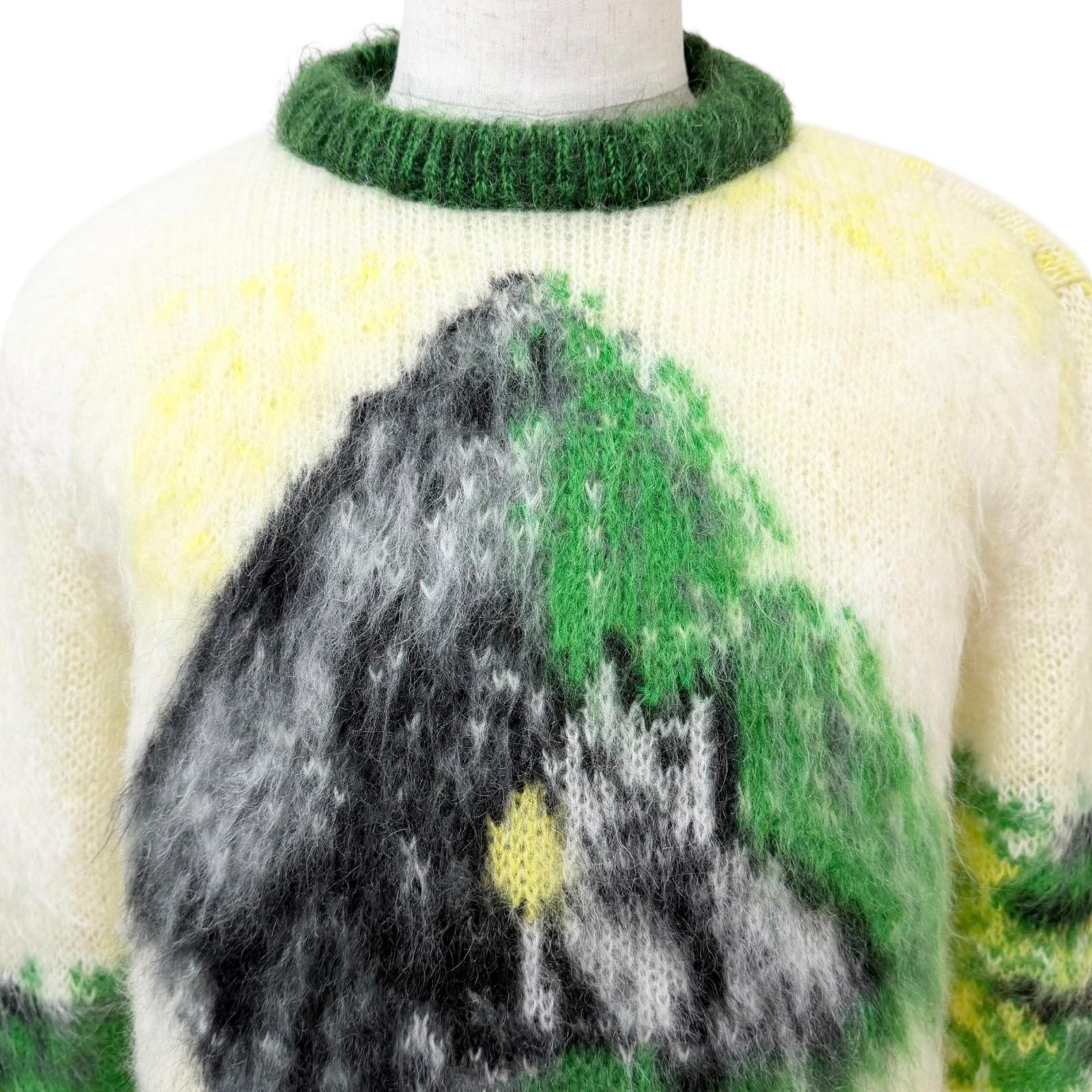 Excellent DIOR sweater Peter Doig Bobby yellow mohair mens S 143M645CT273