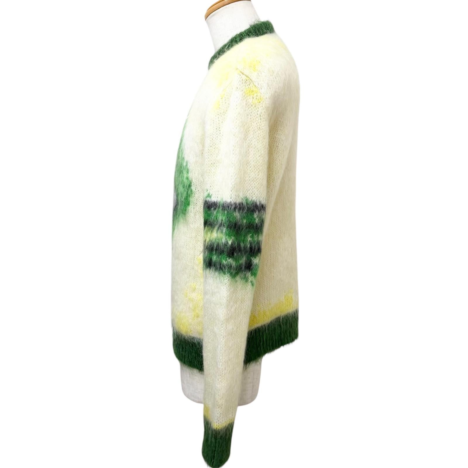 Excellent DIOR sweater Peter Doig Bobby yellow mohair mens S 143M645CT273
