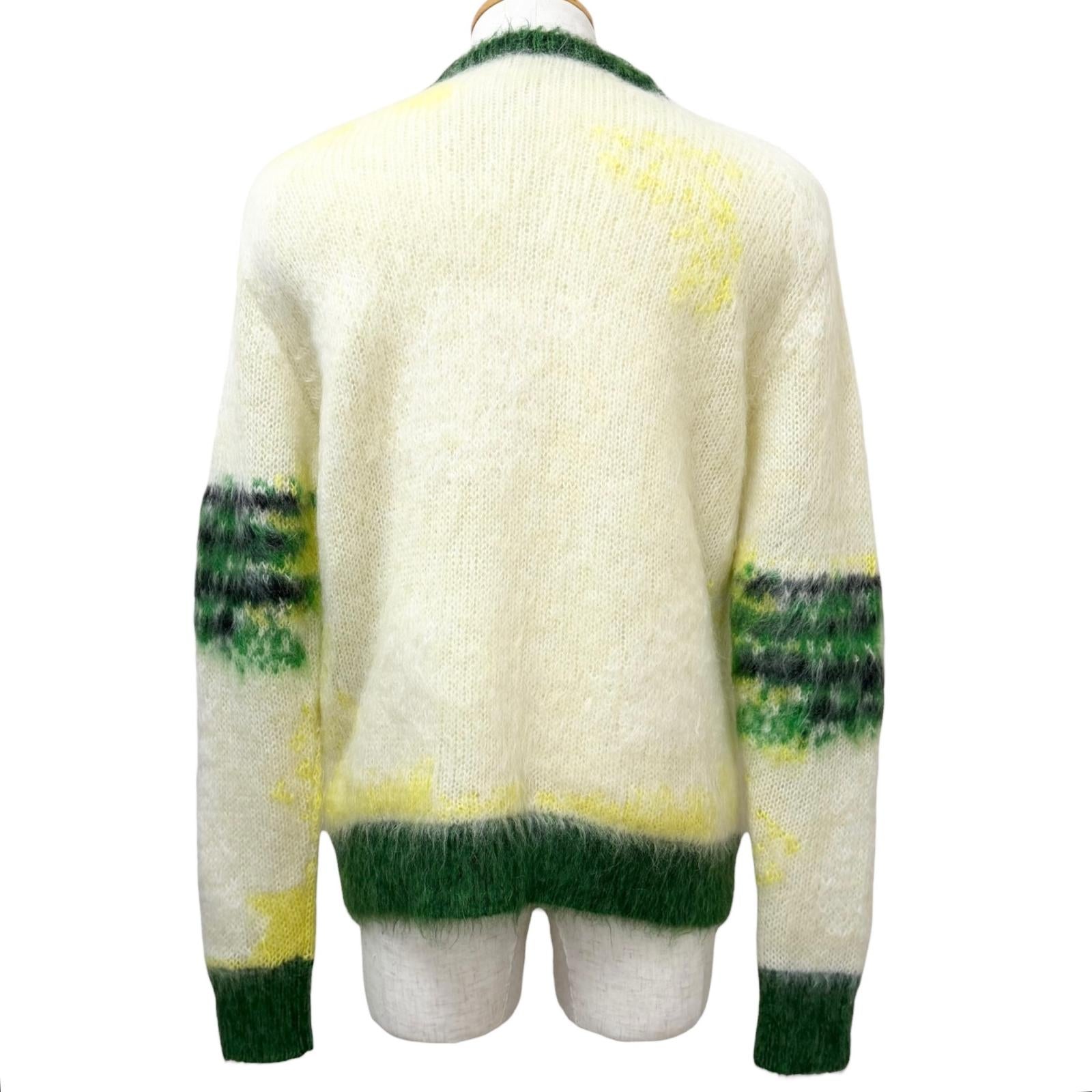 Excellent DIOR sweater Peter Doig Bobby yellow mohair mens S 143M645CT273