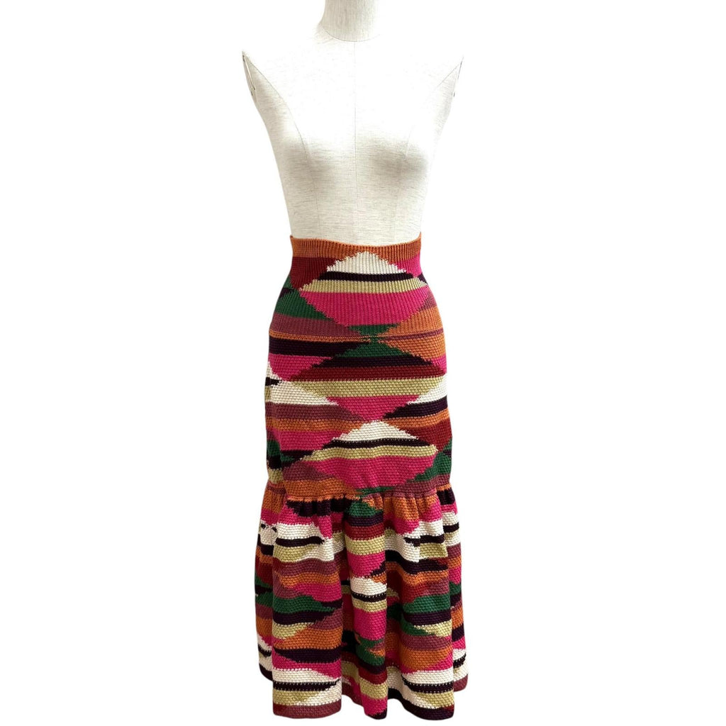 Excellent Christian Dior skirt Multi linen Women 40 114J04AM723