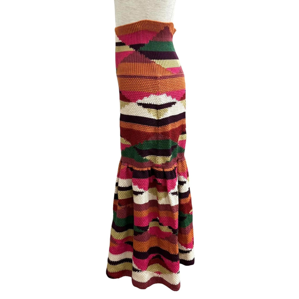 Excellent Christian Dior skirt Multi linen Women 40 114J04AM723