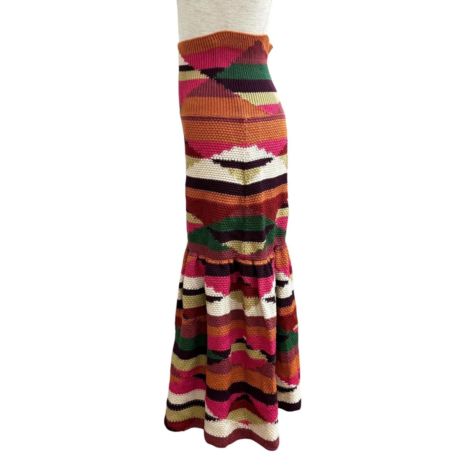 Excellent Christian Dior skirt Multi linen Women 40 114J04AM723