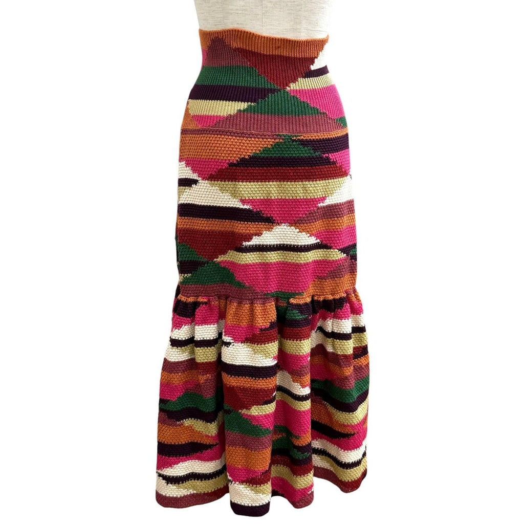 Excellent Christian Dior skirt Multi linen Women 40 114J04AM723