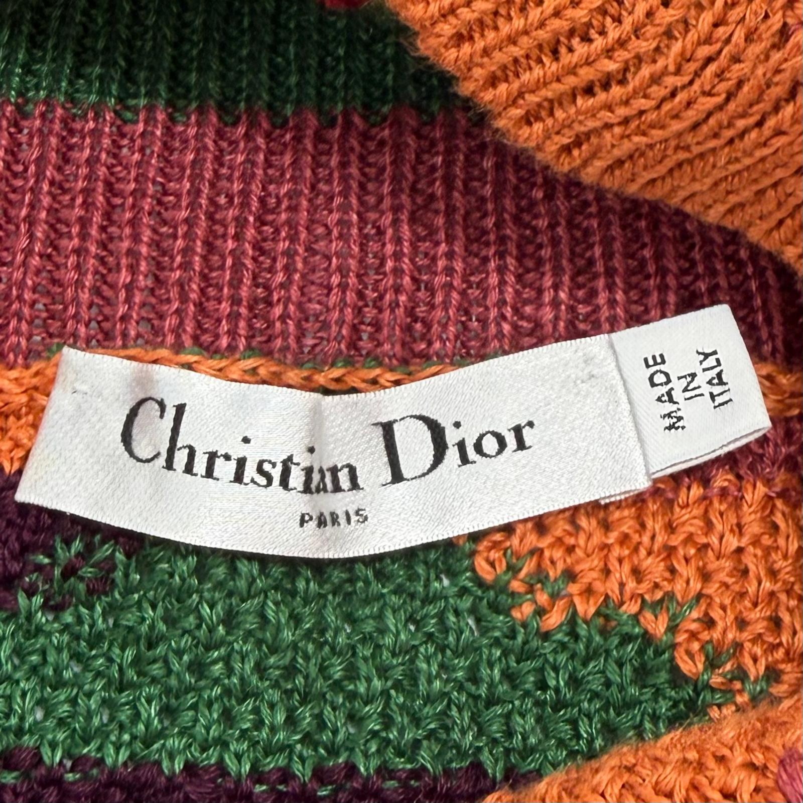 Excellent Christian Dior skirt Multi linen Women 40 114J04AM723