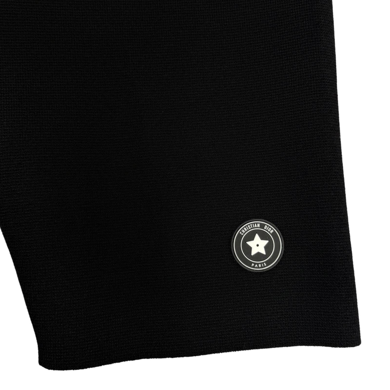 Pristine Christian Dior Shorts Logo patch knit shorts black Women 40 244P40AM512