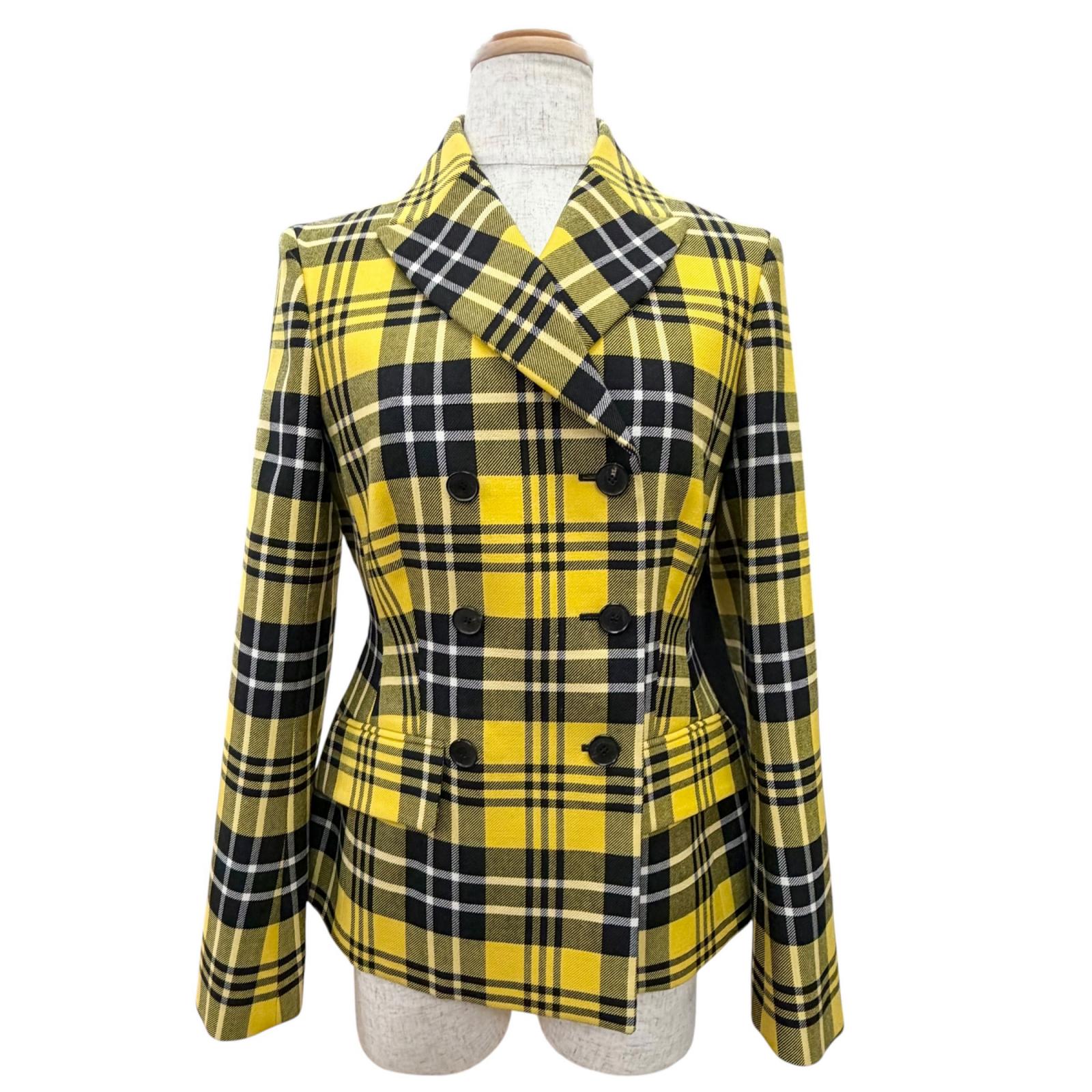 Pristine Christian Dior Jacket Check Pattern Logo Button 38 241V06A1065
