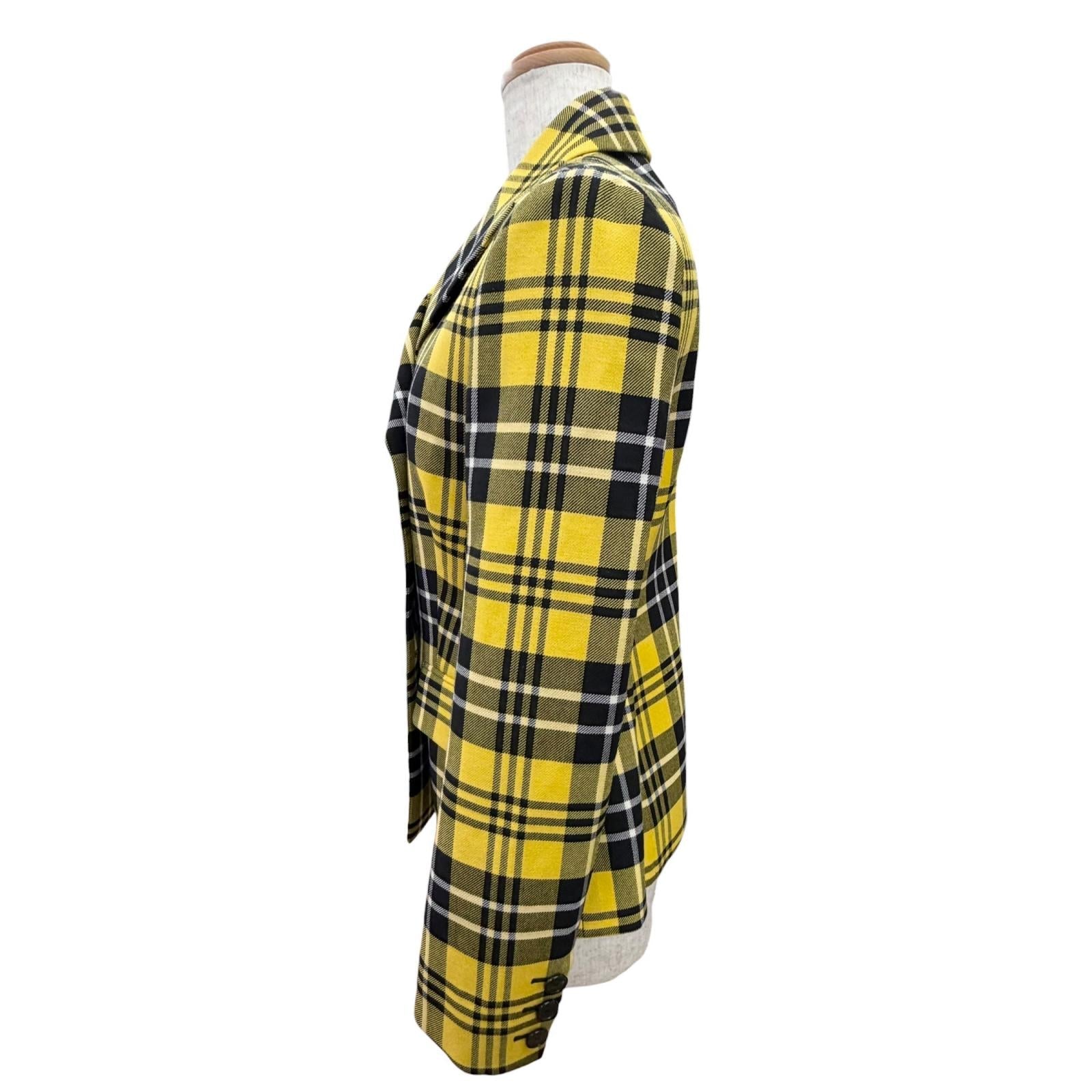 Pristine Christian Dior Jacket Check Pattern Logo Button 38 241V06A1065