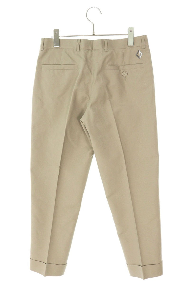DIOR CD Diamond Embroidered Cotton Pants Beige Size 32