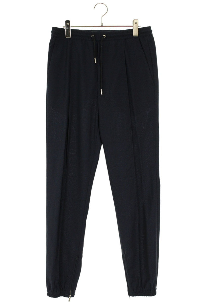 DIOR 113C112A5293 Hem Zip Wool Pants Navy Size 34