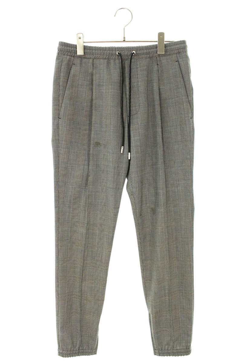 DIOR Micro Houndstooth Wool Canvas Pants Gray Size 32