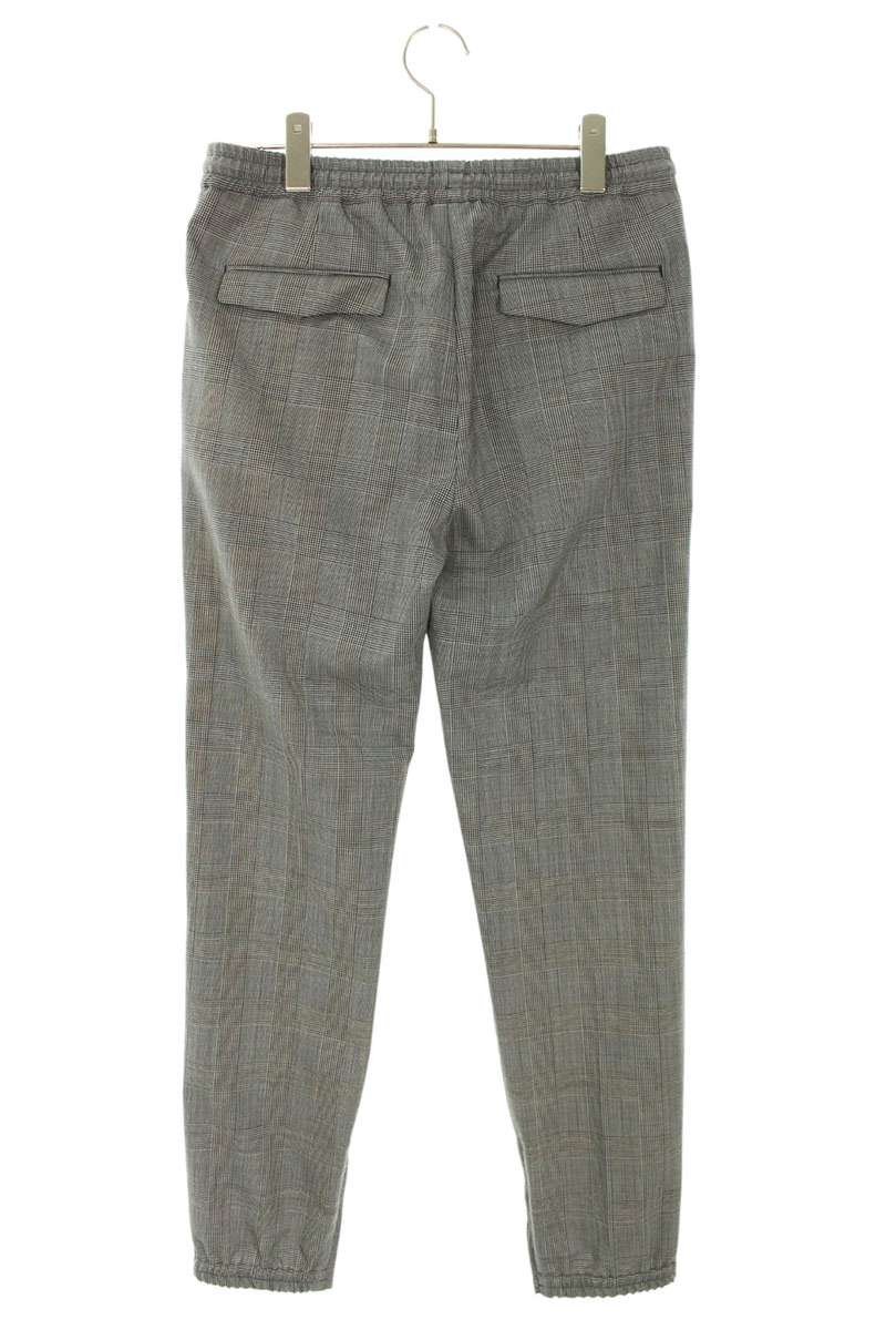 DIOR Micro Houndstooth Wool Canvas Pants Gray Size 32