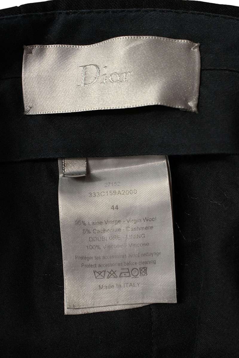 Dior HOMME Belted Wool Cashmere Pants Black Size 32