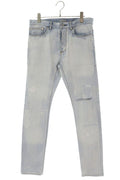 DIOR 21AW Distressed Skinny Denim Pants Blue Size 29