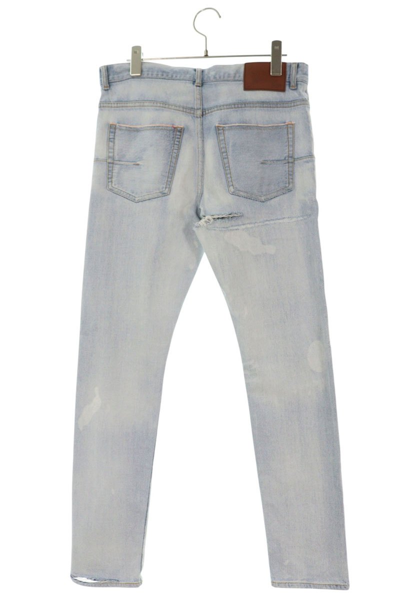 DIOR 21AW Distressed Skinny Denim Pants Blue Size 29