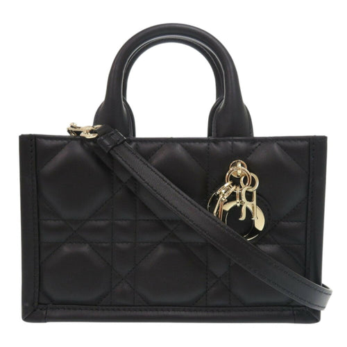 Christian Dior Black Leather Handbag Shoulder Bag Style 3