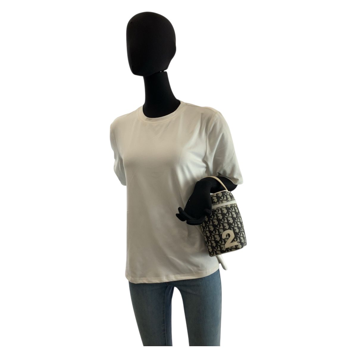 Dior Trotter White Black Handbag Vanity Bag