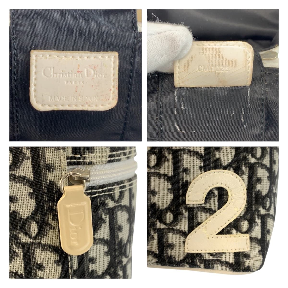 Dior Trotter White Black Handbag Vanity Bag