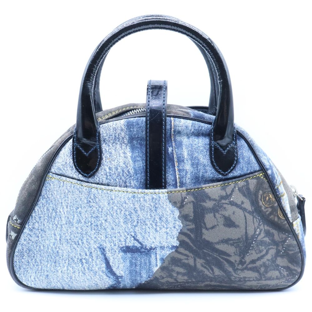 Dior Double Saddle Bag Navy Denim Canvas