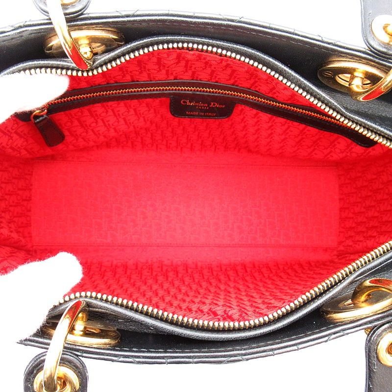 Dior Lady Dior Handbag Lambskin Black