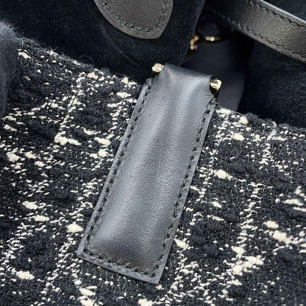 Dior Handbag Cannage Toujour Tweed Black