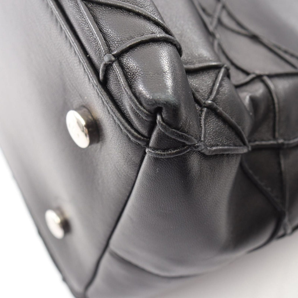 Dior Handbag Granville Cannage 2-Way Black Leather