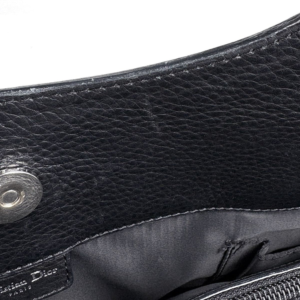 Dior Street Chic Handbag Logo Trotter Pattern Canvas Black