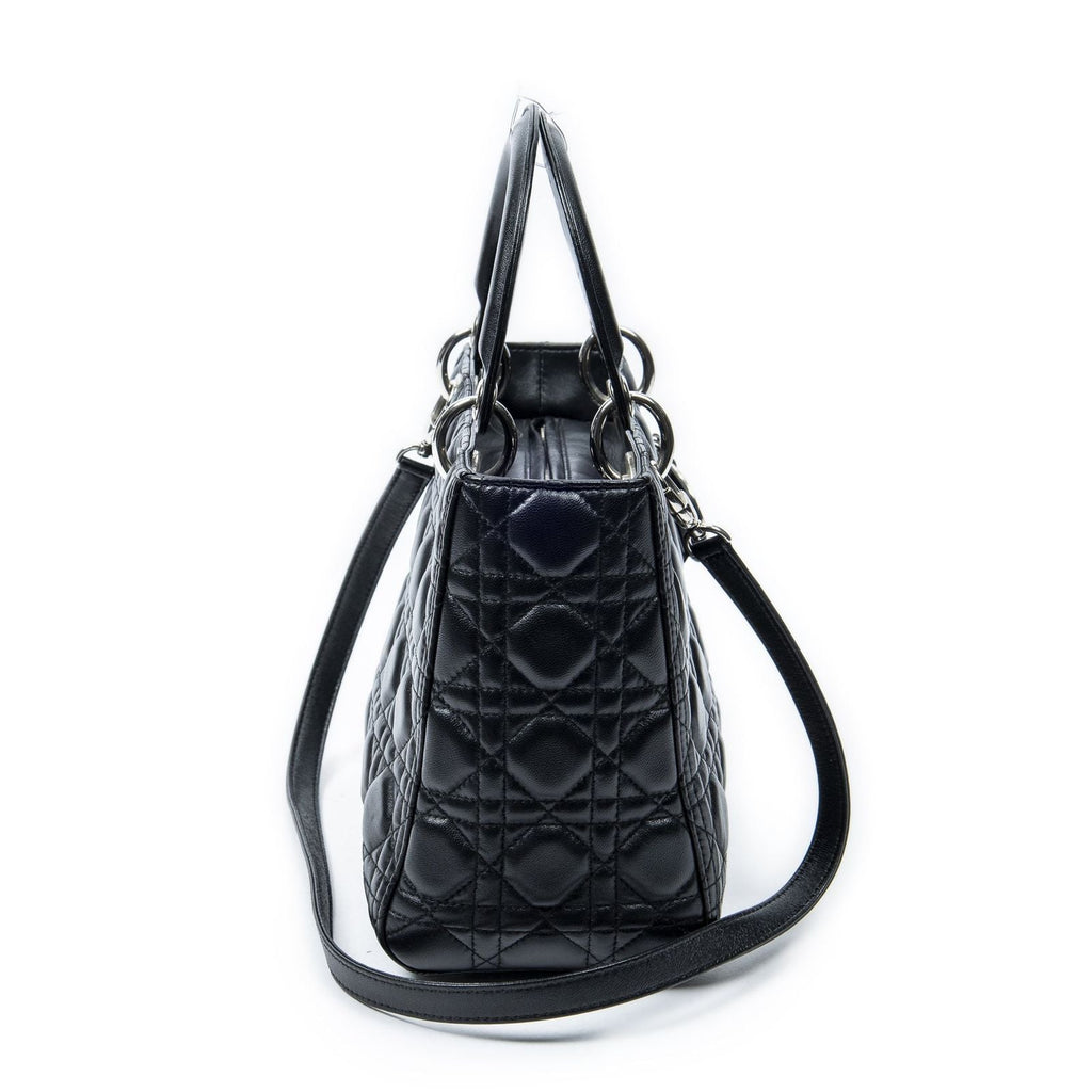 Dior Lady Dior Zip Black Canada Lambskin Leather Handbag