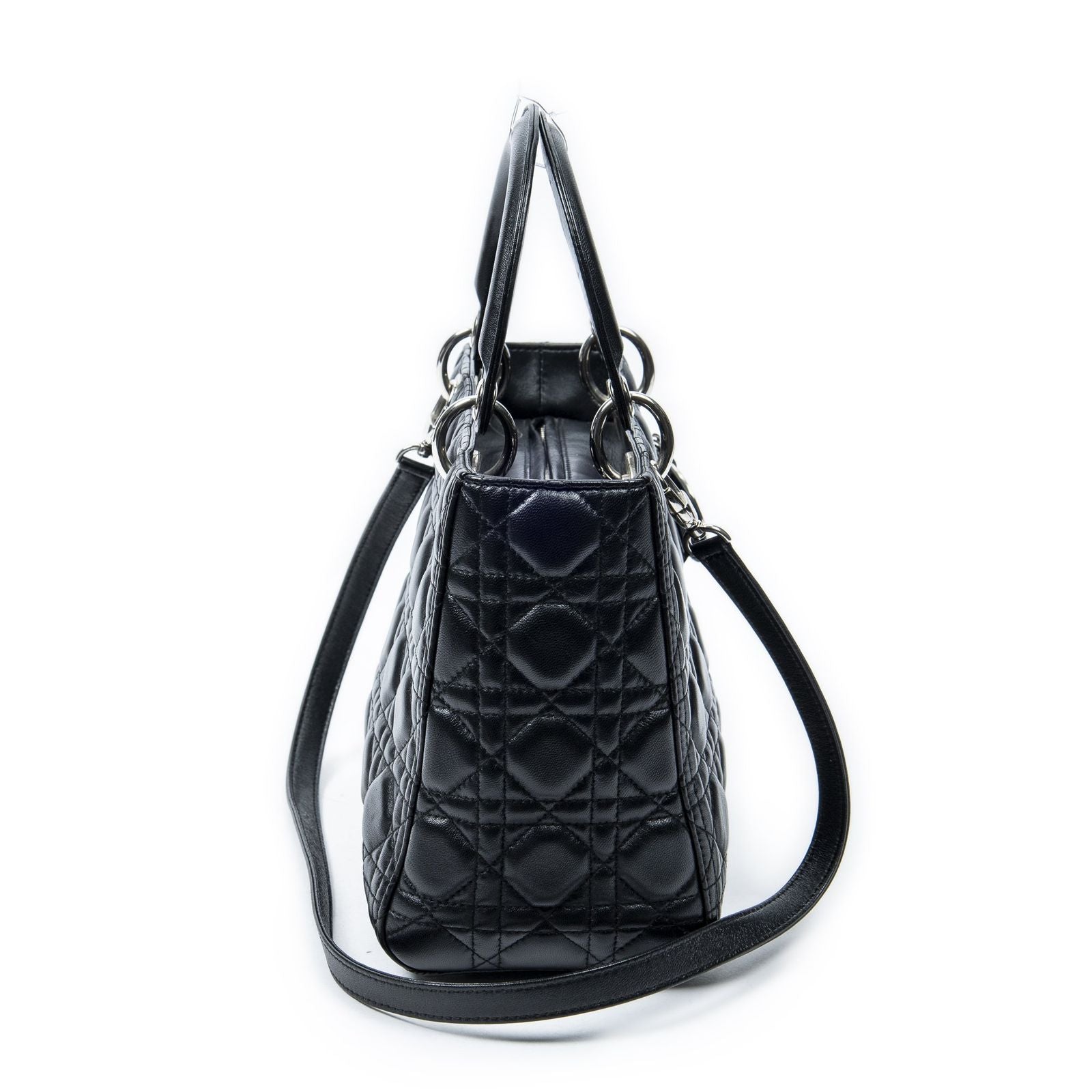 Dior Lady Dior Zip Black Canada Lambskin Leather Handbag