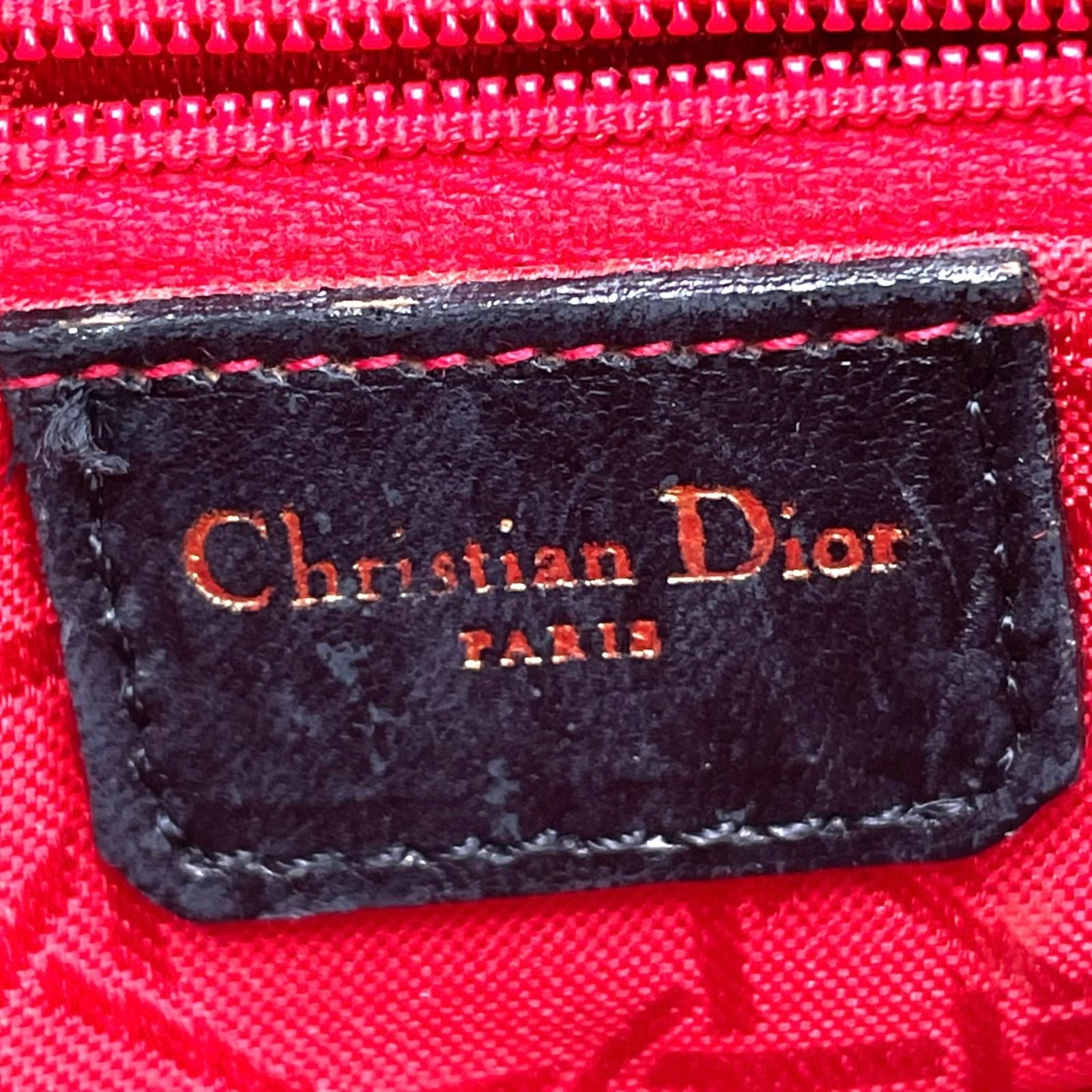 Dior Lady Lambskin Black Handbag Gold