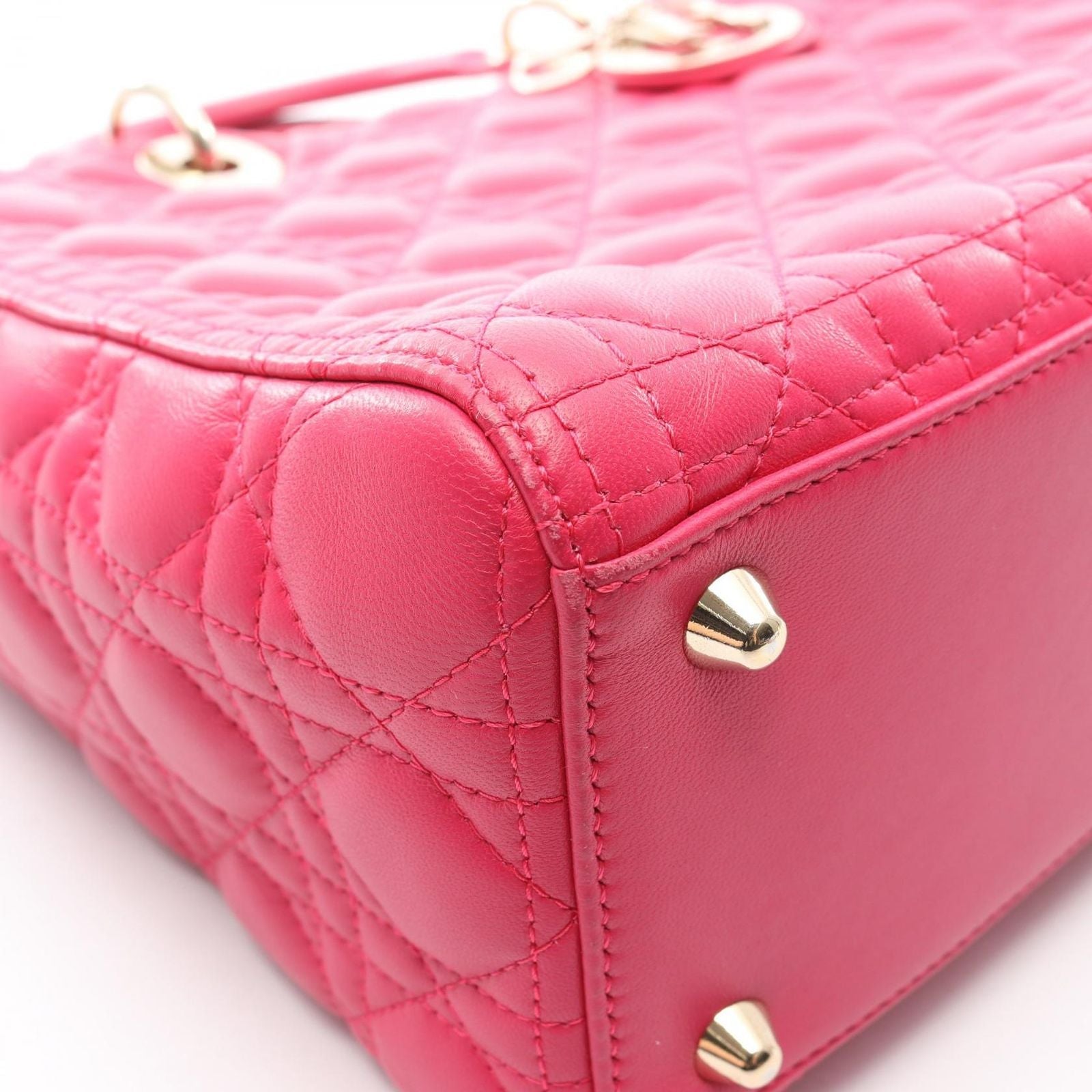 Dior Handbag Lady Dior Large Cannage 2-Way Pink Leather Lady Dior Tote