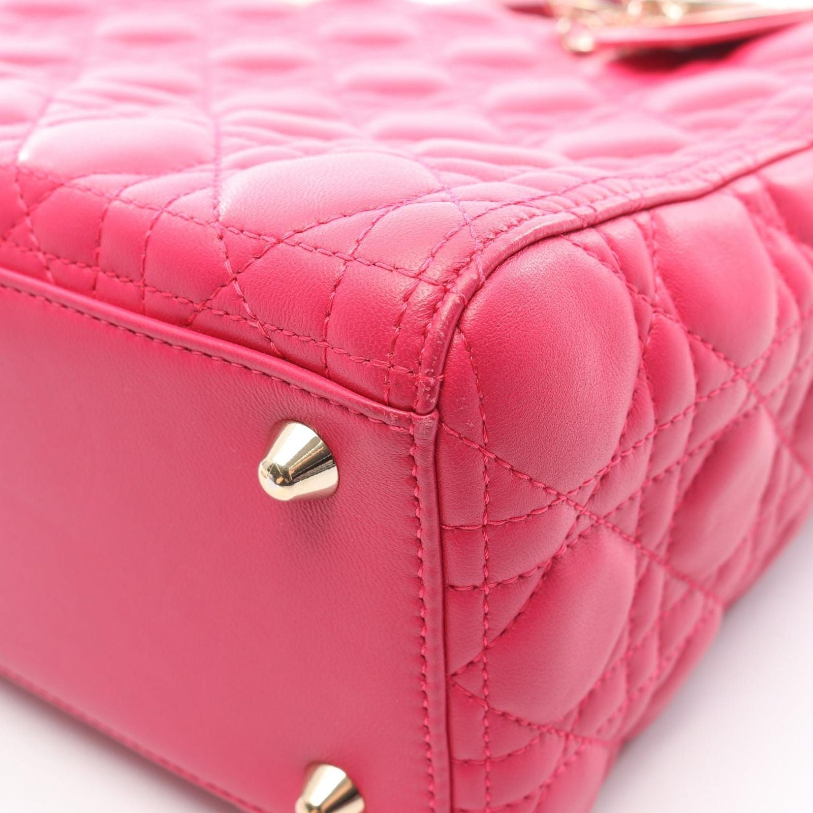 Dior Handbag Lady Dior Large Cannage 2-Way Pink Leather Lady Dior Tote