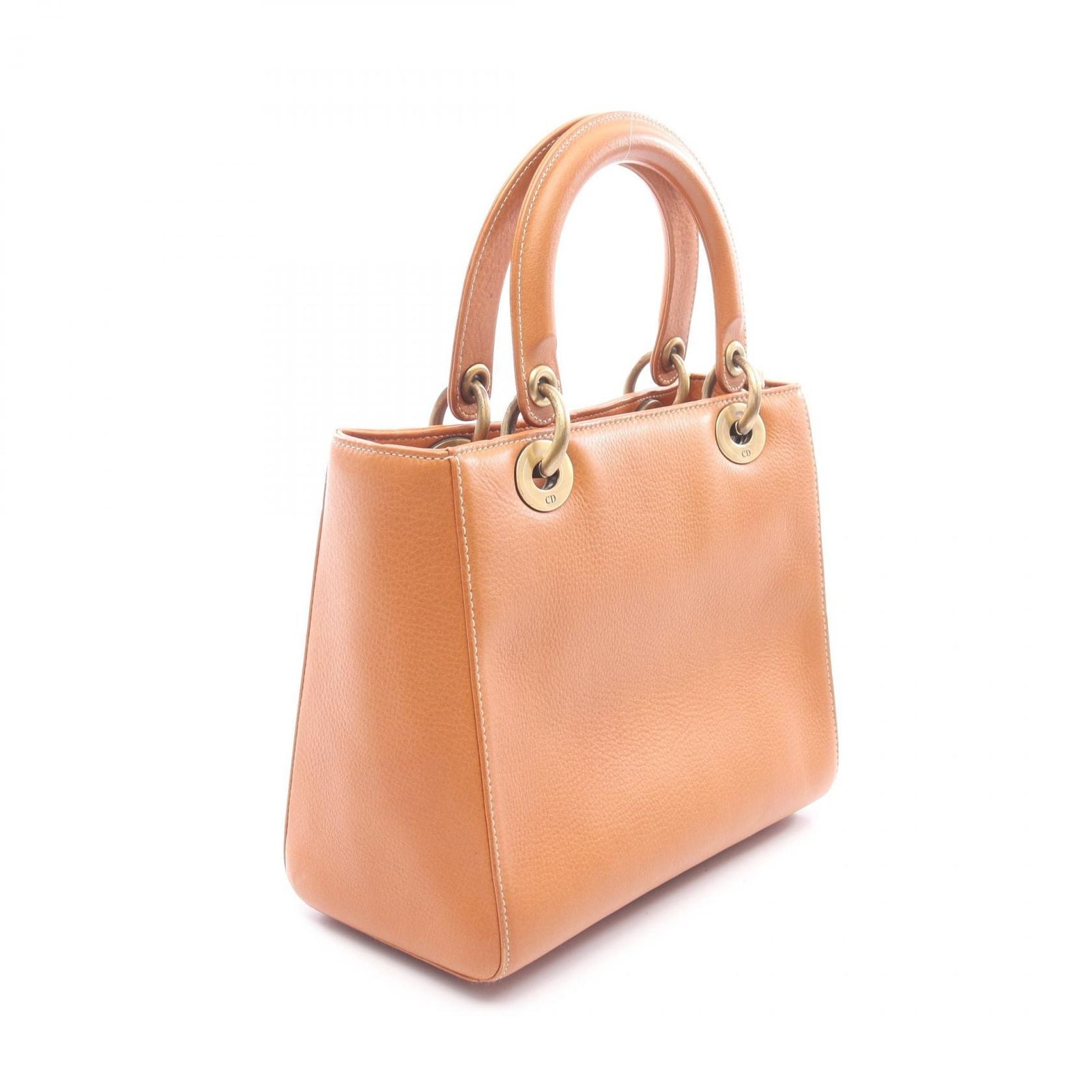 Dior Handbag Lady Dior Cannage 2-Way Camel Leather Lady Dior Tote