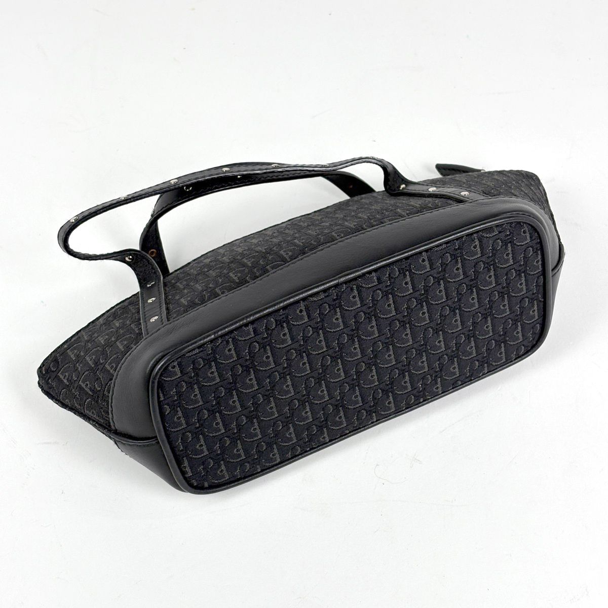 Dior Trotter Pattern Handbag Street Chic Logo Canvas Black
