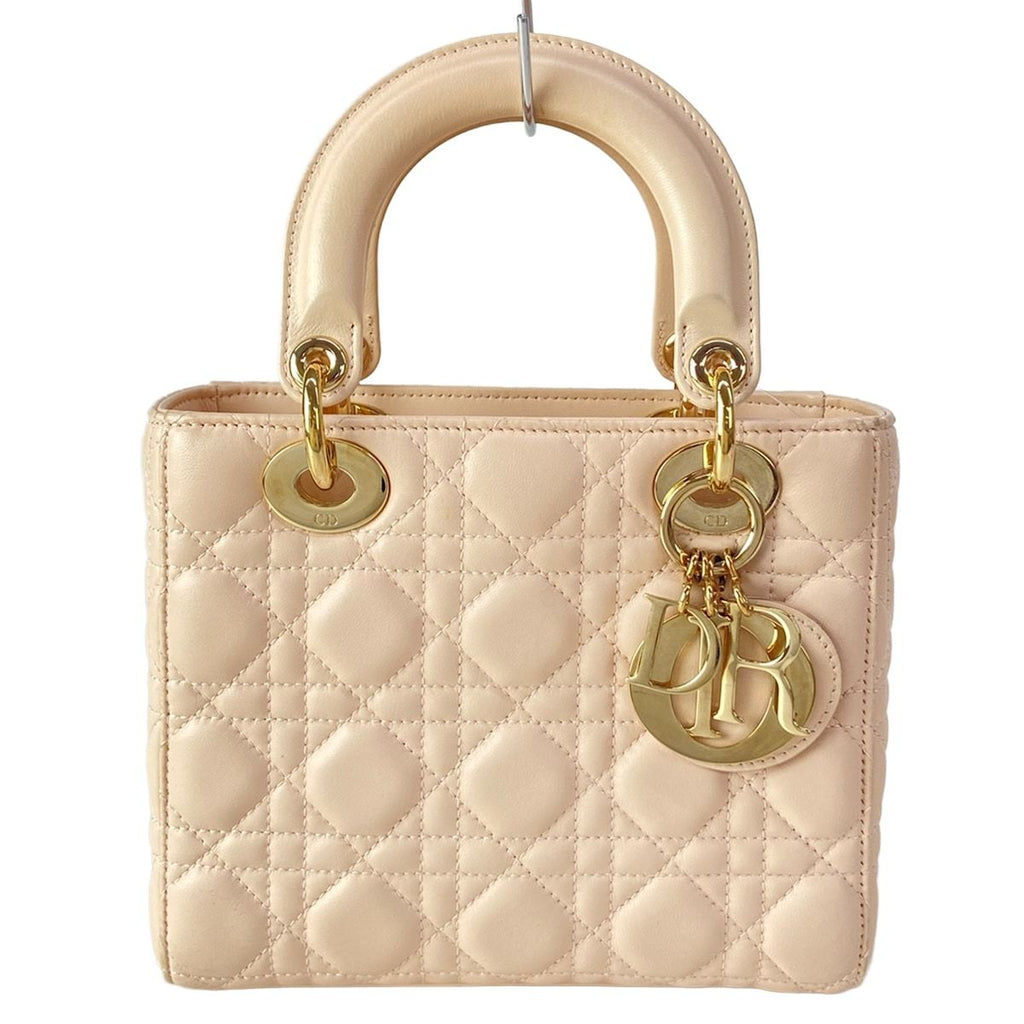 Dior Handbag Lady MY Abcdior Bag Small Light Pink Gold Lambskin
