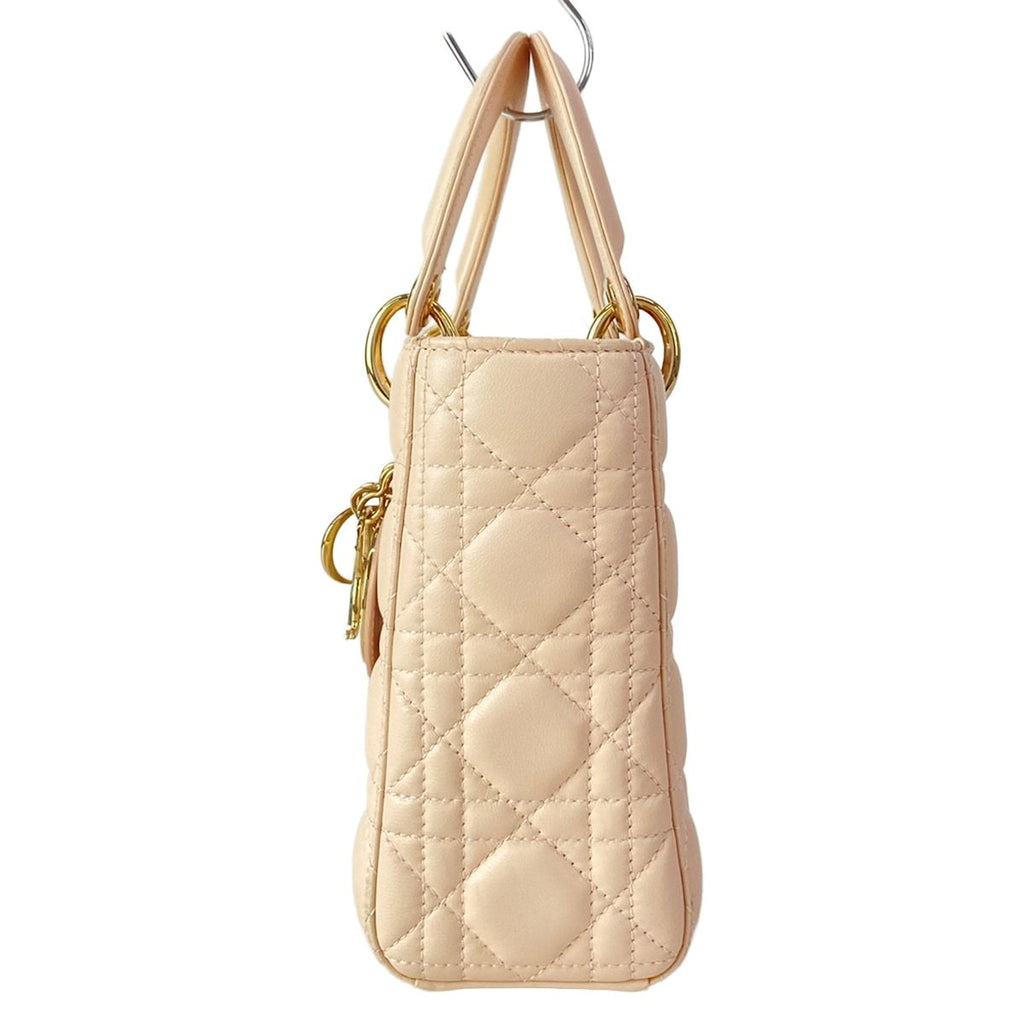 Dior Handbag Lady MY Abcdior Bag Small Light Pink Gold Lambskin
