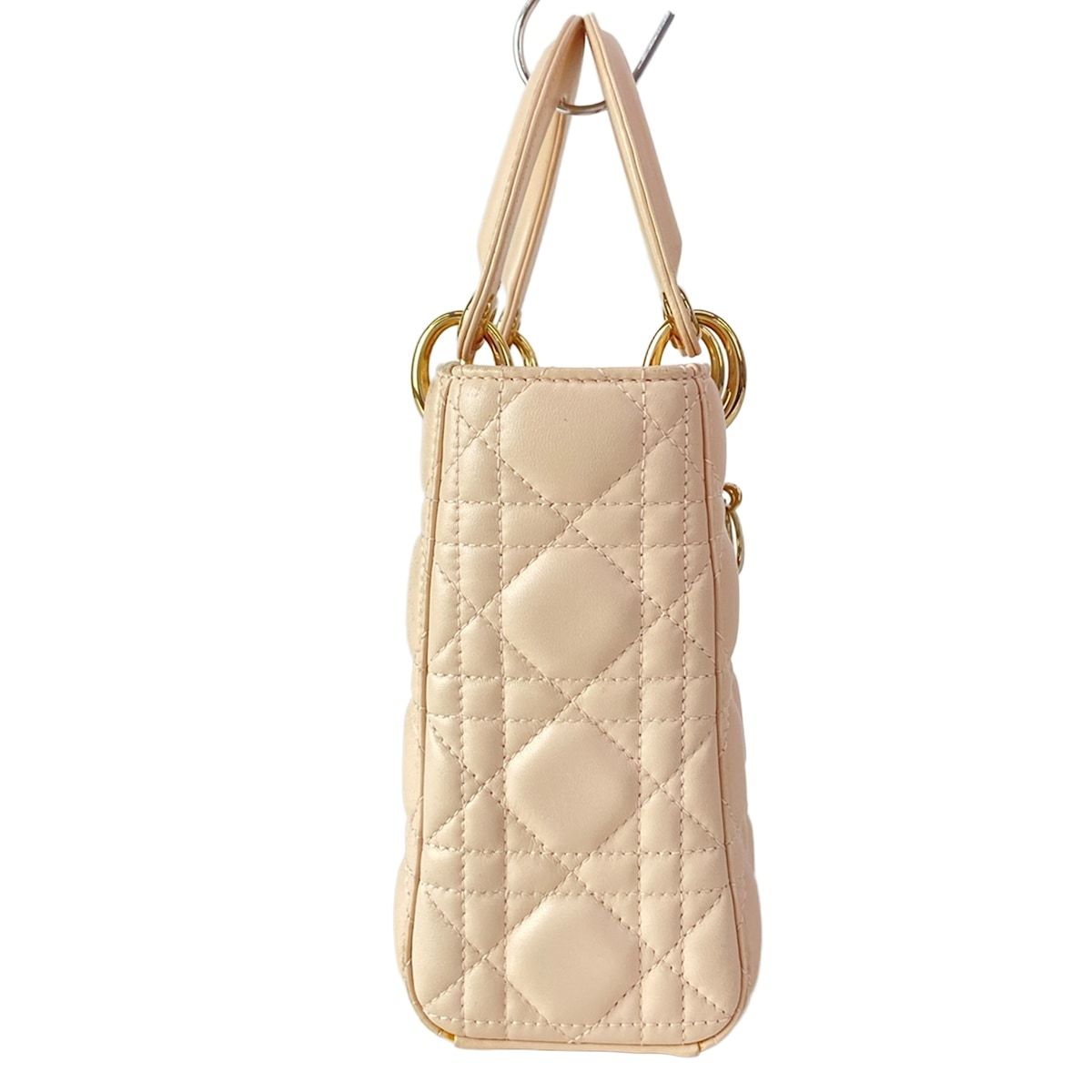 Dior Handbag Lady MY Abcdior Bag Small Light Pink Gold Lambskin