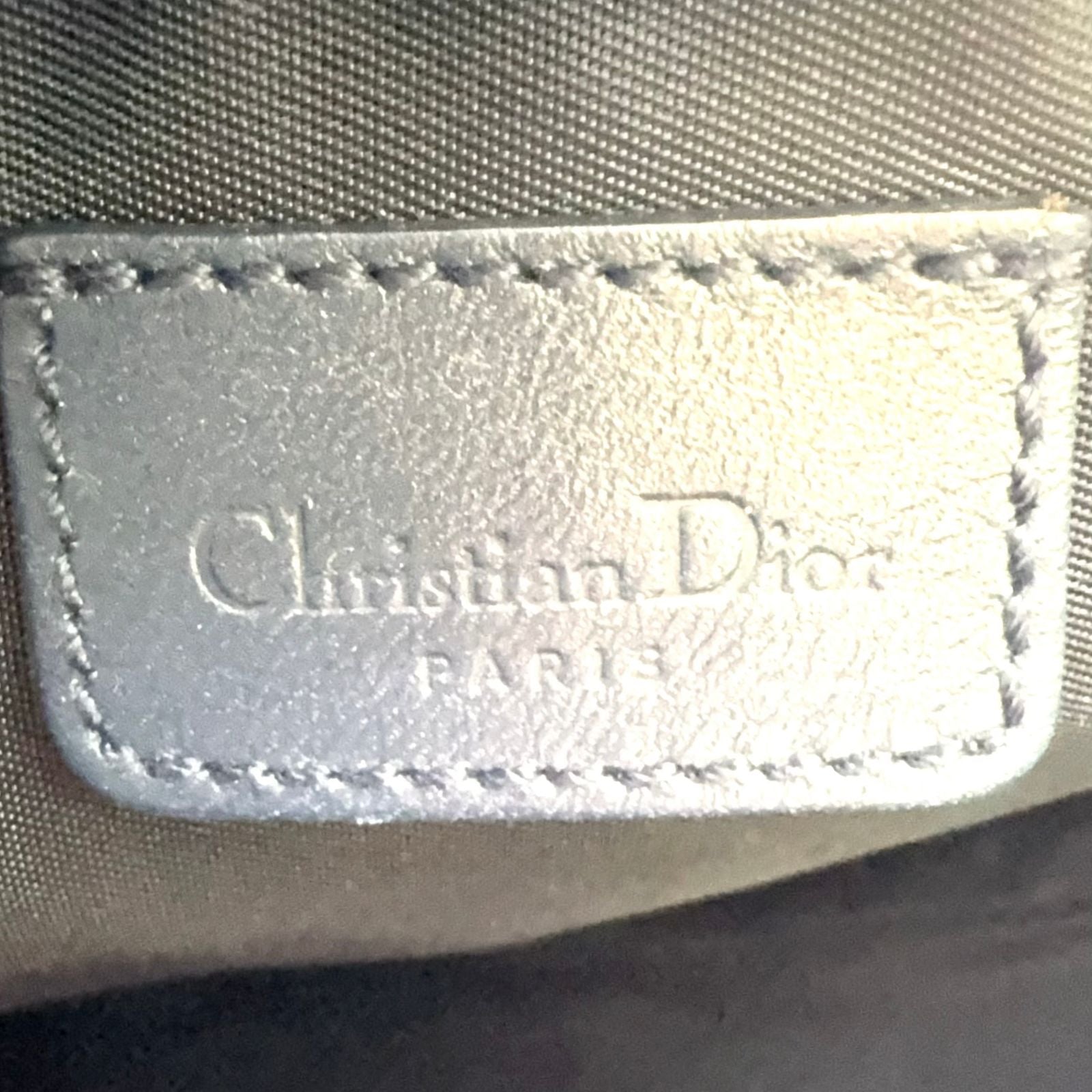 Dior Trotter Saddle Leather Canvas Navy Handbag Gold