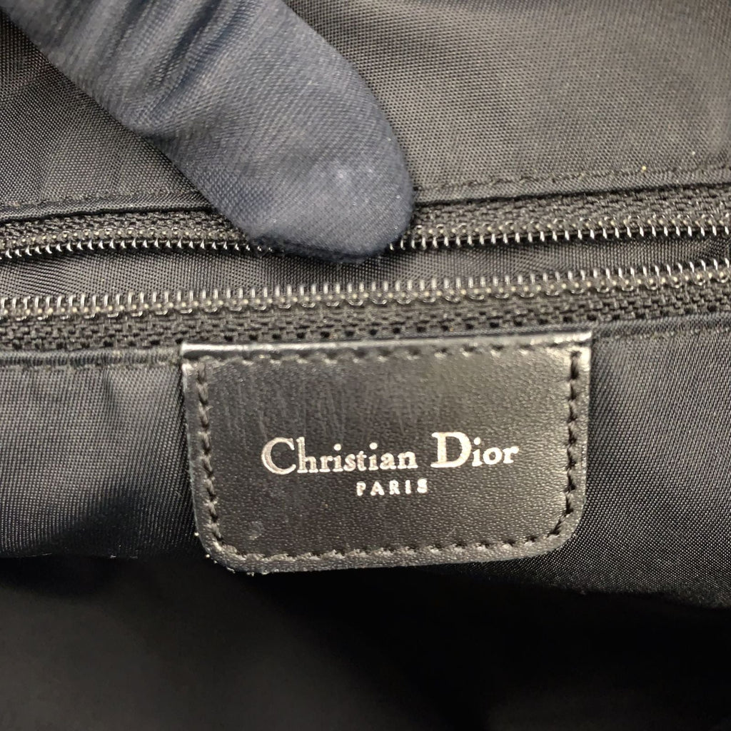Dior Limited Trotter Canvas Navy Shoulder Bag Silver
